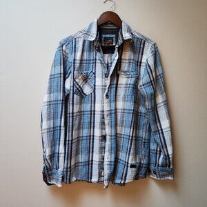 Cotton blue plaid shirt / Blackwell Trading / M